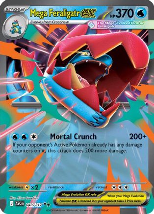 [PKM] Mega Feraligatr ex 043/217  - Holofoil ME Ascended Heroes - Double Rare