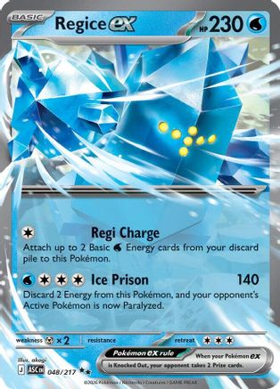[PKM] Regice ex 048  - Holofoil ME Ascended Heroes - Double Rare
