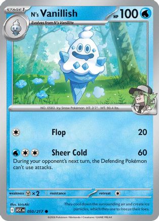 [PKM] N's Vanillish 050  - Reverse Holofoil ME Ascended Heroes - Common