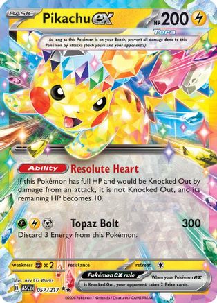 [PKM] Pikachu ex 057/217  - Holofoil ME Ascended Heroes - Double Rare