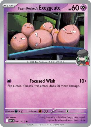 [PKM] Team Rocket's  exeggcute 077  - Reverse Holofoil ME Ascended Heroes - Common