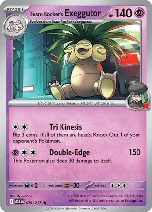 [PKM] Team Rocket's  exeggutor 078  - Holofoil ME Ascended Heroes - Rare