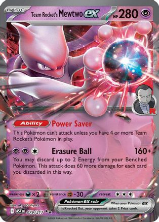 [PKM] Team Rocket's Mewtwo ex 079/217  - Holofoil ME Ascended Heroes - Double Rare