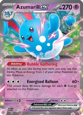 [PKM] Azumarill ex 084  - Holofoil ME Ascended Heroes - Double Rare