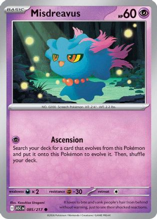 [PKM] Misdreavus 085/217  ME Ascended Heroes - Common