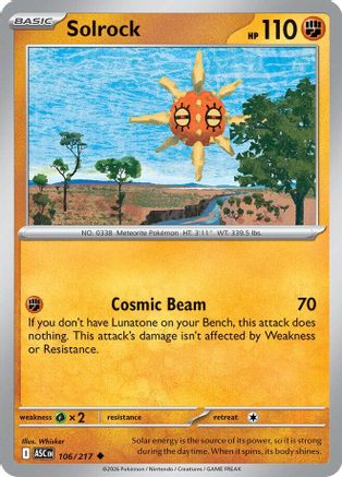 [PKM] Solrock 106  - Reverse Holofoil ME Ascended Heroes - Uncommon