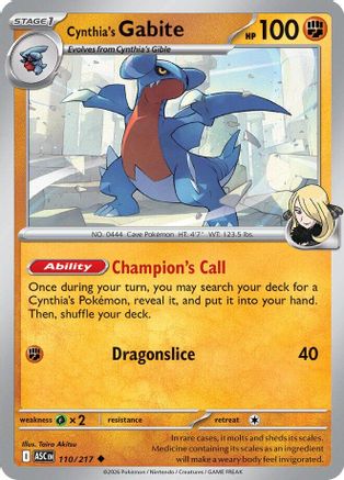 [PKM] Cynthia's Gabite 110  - Reverse Holofoil ME Ascended Heroes - Uncommon