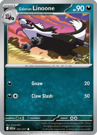 [PKM] Galarian Linoone 131  - Reverse Holofoil ME Ascended Heroes - Common