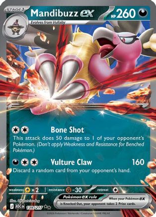 [PKM] Mandibuzz ex 139  - Holofoil ME Ascended Heroes - Double Rare