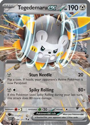 [PKM] Togedemaru ex 149  - Holofoil ME Ascended Heroes - Double Rare