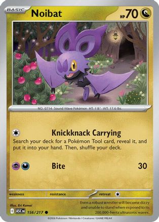 [PKM] Noibat 156  - Reverse Holofoil ME Ascended Heroes - Common