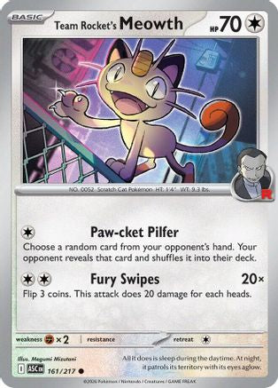 [PKM] Team Rocket's Meowth 161  ME Ascended Heroes - Common
