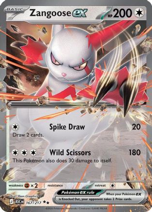 [PKM] Zangoose ex 167  - Holofoil ME Ascended Heroes - Double Rare