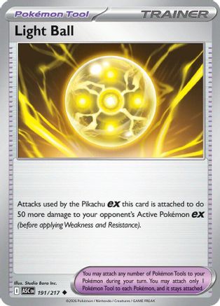 [PKM] Light Ball 191  - Reverse Holofoil ME Ascended Heroes - Uncommon
