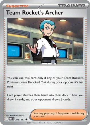 [PKM] Team Rocket's Archer 201  - Reverse Holofoil ME Ascended Heroes - Uncommon