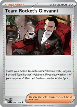 [PKM] Team Rocket's Giovanni 204  - Reverse Holofoil ME Ascended Heroes - Uncommon