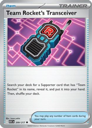 [PKM] Team Rocket's Transceiver 209/217  - Reverse Holofoil ME Ascended Heroes - Uncommon