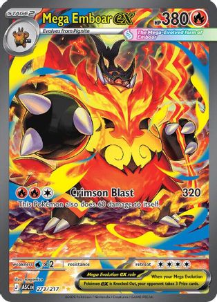 [PKM] Mega Emboar ex 273/217  - Holofoil ME Ascended Heroes - Special Illustration Rare