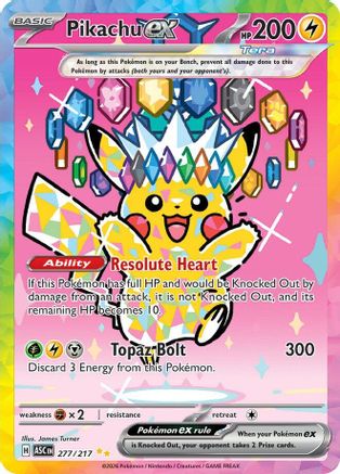 [PKM] Pikachu ex 277/217  - Holofoil ME Ascended Heroes - Special Illustration Rare
