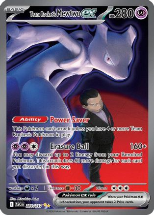 [PKM] Team Rocket's Mewtwo ex 281/217  - Holofoil ME Ascended Heroes - Special Illustration Rare