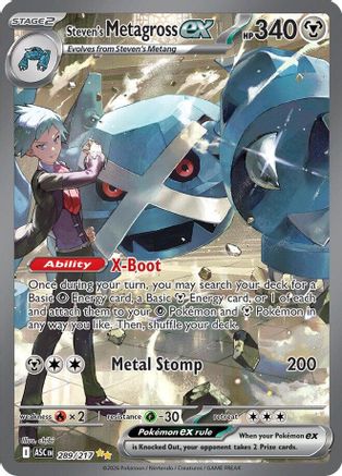 [PKM] Steven's Metagross ex 289  - Holofoil ME Ascended Heroes - Special Illustration Rare