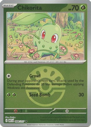 [PKM] Chikorita (Friend Ball) 008  - Reverse Holofoil ME Ascended Heroes - Common