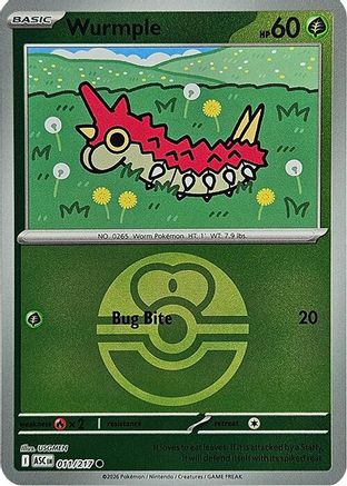 [PKM] Wurmple (Love Ball) 011  - Reverse Holofoil ME Ascended Heroes - Common