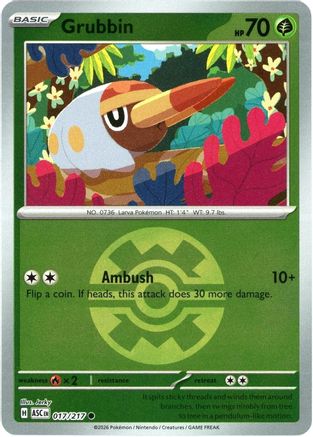 [PKM] Grubbin (Quick Ball) 017  - Reverse Holofoil ME Ascended Heroes - Common