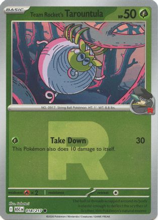 [PKM] Team Rocket's Tarountula (Team Rocket) 018  - Reverse Holofoil ME Ascended Heroes - Common