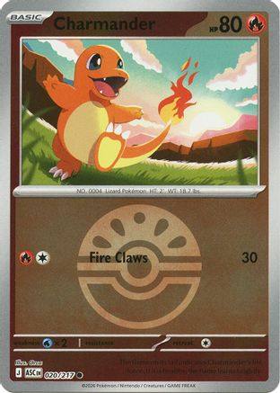 [PKM] Charmander (Quick Ball) 020  - Reverse Holofoil ME Ascended Heroes - Common