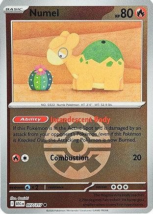 [PKM] Numel - 027/217 (Quick Ball) [ME: Ascended Heroes] Reverse Holofoil
