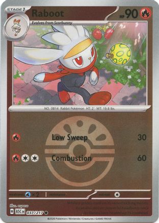 [PKM] Raboot (Friend Ball) 037  - Reverse Holofoil ME Ascended Heroes - Common