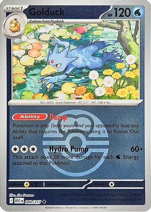 [PKM] Golduck (Love Ball) 040  - Reverse Holofoil ME Ascended Heroes - Uncommon