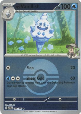[PKM] N's Vanillish (Poke Ball) 050  - Reverse Holofoil ME Ascended Heroes - Common