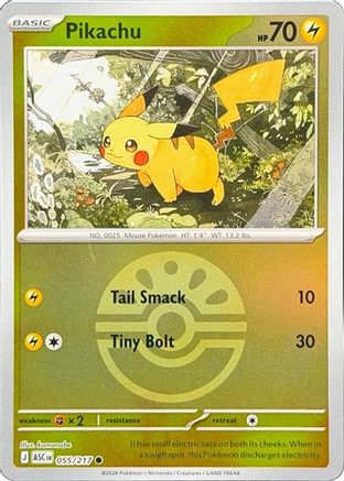 [PKM] Pikachu (Friend Ball) 055  - Reverse Holofoil ME Ascended Heroes - Common