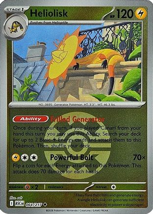 [PKM] Heliolisk - 064/217 (Quick Ball) [ME: Ascended Heroes] Reverse Holofoil