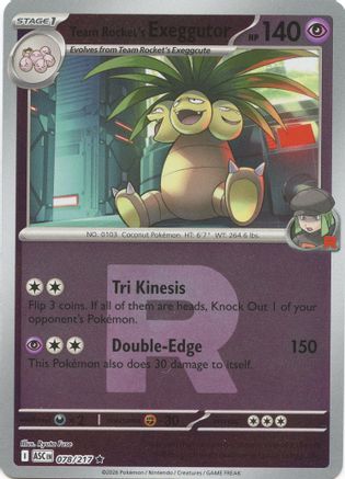 [PKM] Team Rocket's exeggutor (Team Rocket) 078  - Reverse Holofoil ME Ascended Heroes - Rare