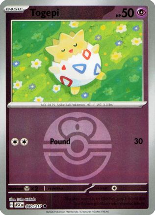 [PKM] Togepi (Love Ball) 080  - Reverse Holofoil ME Ascended Heroes - Common