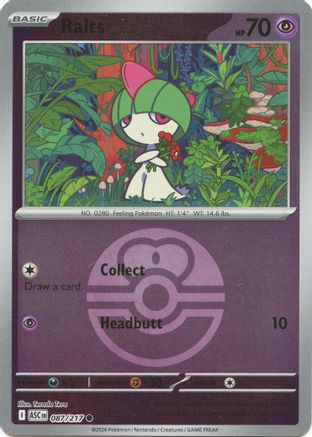 [PKM] Ralts (Love Ball) 087  - Reverse Holofoil ME Ascended Heroes - Common