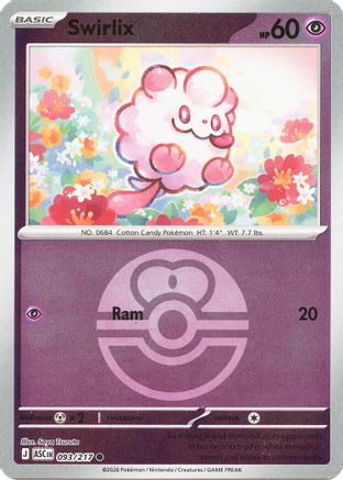 [PKM] Swirlix (Love Ball) 093  - Reverse Holofoil ME Ascended Heroes - Common