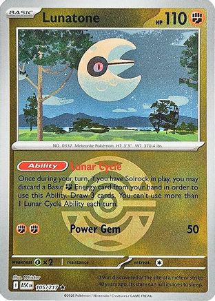 [PKM] Lunatone (Dusk Ball) 105  - Reverse Holofoil ME Ascended Heroes - Rare