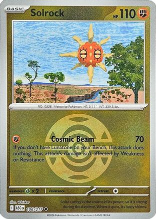[PKM] Solrock (Dusk Ball) 106  - Reverse Holofoil ME Ascended Heroes - Uncommon