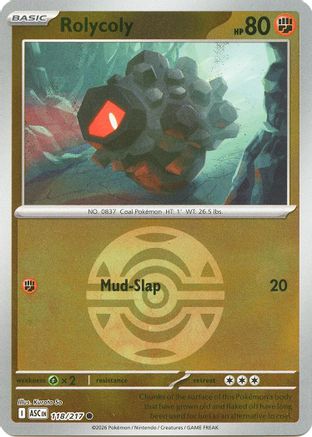[PKM] Rolycoly (Dusk Ball) 118  - Reverse Holofoil ME Ascended Heroes - Common