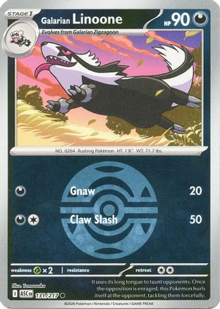 [PKM] Galarian Linoone (Dusk Ball) 131  - Reverse Holofoil ME Ascended Heroes - Common