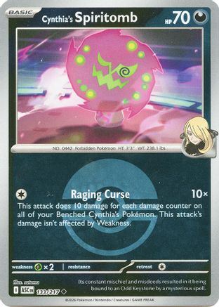 [PKM] Cynthia's Spiritomb 133/217  - Reverse Holofoil ME Ascended Heroes - Uncommon