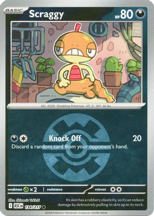[PKM] Scraggy (Quick Ball) 134  - Reverse Holofoil ME Ascended Heroes - Common