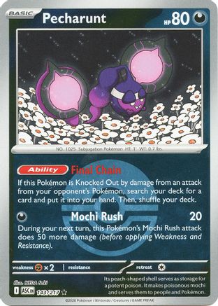 [PKM] Pecharunt (Poke Ball) 143  - Reverse Holofoil ME Ascended Heroes - Rare