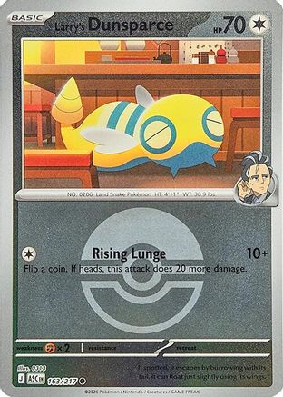 [PKM] Larry's Dunsparce (Poke Ball) 163  - Reverse Holofoil ME Ascended Heroes - Common