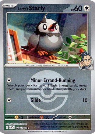 [PKM] Larry's Starly (Poke Ball) 168  - Reverse Holofoil ME Ascended Heroes - Common