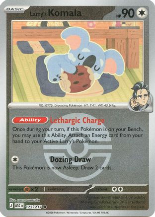 [PKM] Larry's Komala (Poke Ball) 175  - Reverse Holofoil ME Ascended Heroes - Common